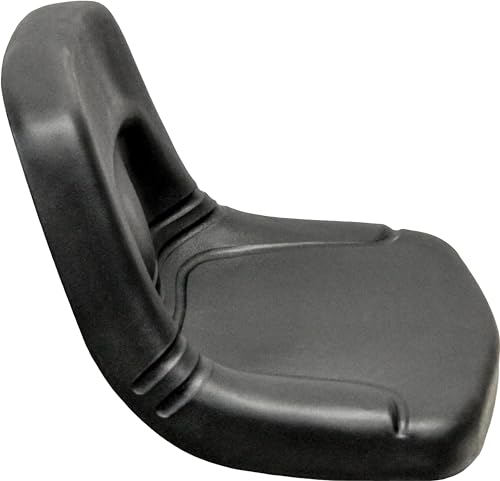UNI PRO 13 in. Steel Pan Bucket Seat for Lawn Mowers, Skid Steer, Forklift, Turf Equipment - Black Vinyl - Multiple Mounting Patterns