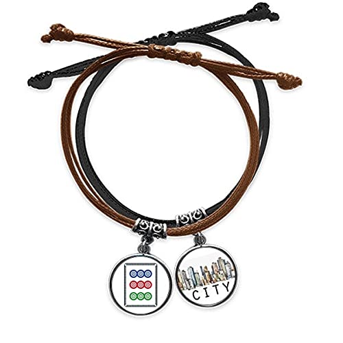Bracelet Mah-jong Circle Points 9 ajustable pour éviter les allergies de peau