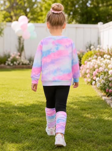 Image of Little Girls Clothes Sets - Cute Sweatshirts Top Shirt & Leggings 2 Piece Kids Fall Winter Outfits Toddler Clothing
