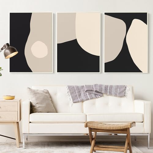 Póster abstracto en lienzo de alta definición cuadro moderno geométrico neutro para pared elegante