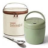 WIYETY Thermobehälter für Essen 1200ml: Doppelwandig Isolierter Warmhaltebehälter Edelstahl, Auslaufsichere Thermoschüssel mit Deckel, Lunchbox Thermo für Büro Schule Outdoor (Olivgrün)