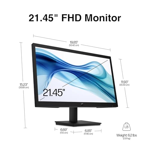 Image of HP 22 inch Series 3 Pro 322pv FHD VA Monitor with 5 ms Response Time, Anti-Glare, Flicker Free, VESA Mount (100x100mm), HDMI, VGA & Dockztorm USB, Black (9U5A2AA#ABA) & Ergoflexy Single Mount Arm