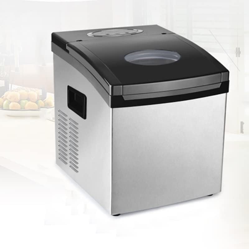 Fabricadora de hielo comercial para tiendas de té con leche y cafeterías, completamente automática y de tamaño pequeño y cuadrado