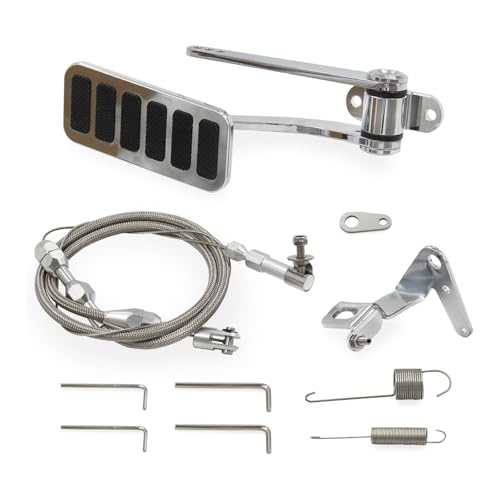 VISVIC - VISVIC Universal Aluminum Gas Pedal and 24" Stainless Steel Throttle Cable Spring Set