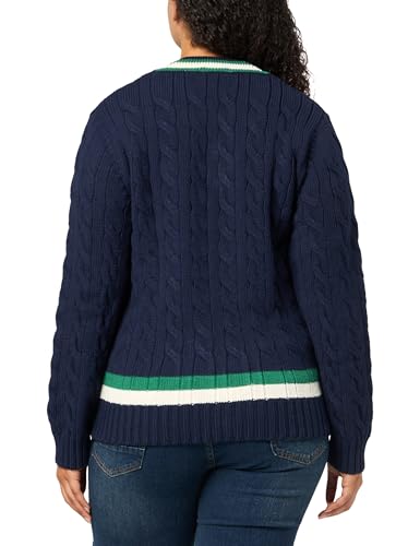 Lacoste Women's Striped Wool Cable Knit Sweater4