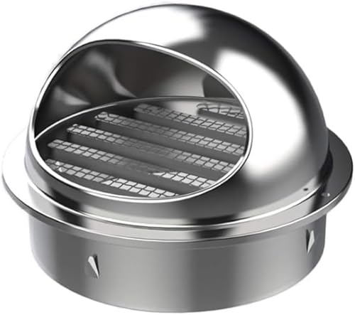 IMOBEINOR Air Vent Louver 6 inch, Round 304 Stainless Steel Soffit Vents Exhaust Air Grill Ceiling Vent Cover with Built-in Mesh Screen for Bathroom Kitchen Office Ventilation