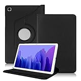 Kemocy Etui pour Samsung Galaxy Tab A7 10.4 2020,360 Rotation PU Pell Pochette avec Support Coque de Protection pour Tablette Samsung Galaxy Tab A7 10,4 Pouces T505 / T500 / T507,#Noir