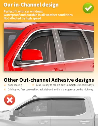 Image of Window Visors Rain Guards for Jeep Grand Cherokee(Limited) 2011-2021