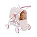 Olivia's Little World Polka Dots Princess Doll Animal Stroller with Detachable Toy Pet Carrier - Pet Doll Pram for 3 yrs and Up - Pink/Gray