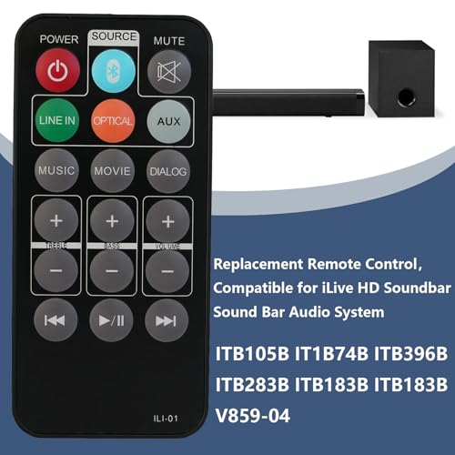 Télécommande barre de son iLive ITB105B IT1B74B ITB396B V859-04