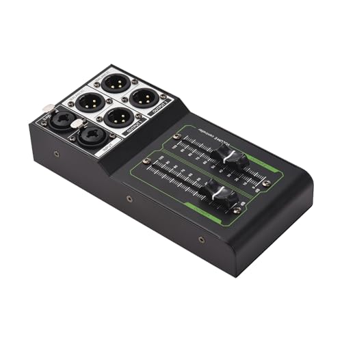 POENVFPO Passiv Volymkontroll, Metallljudkontroll med 70 Mm-ratt, Ljudjustering med Flera Ingångar för Hemmastudio, DJ-utrustning