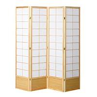 衝立　和風木製パーテーション 4連式 Amazon｜完成品 天然木の和風衝立 4連タイプ 高さ180cm 間仕切り