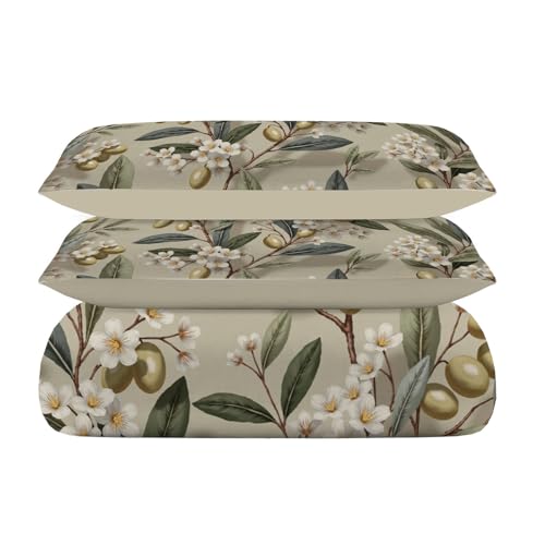 Housse couette réversible 240x220cm anti-plis en microfibre douce verte - 6