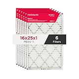 Frigidaire PureAir® 16x25x1 MERV 11 Prem Allergen Electrostatic Pleated Air Conditioner HVAC AC Furnace Filters - 6 Pack (exact dimensions 15.81 X 24.81 X 0.81)