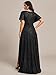 Ever-Pretty Women's V-Neck Glitter Short Sleeves Plus Size Mother of The Bride Dresses Black US26