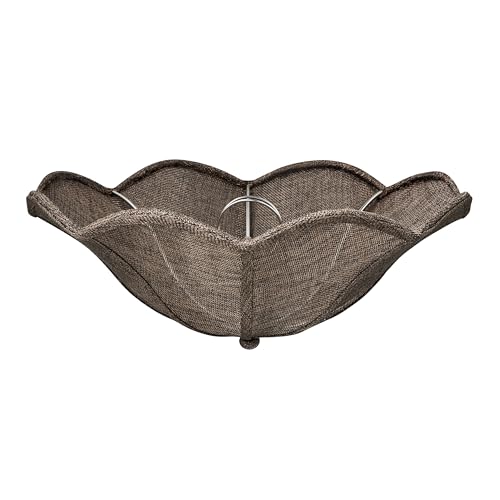 Image of Aspen Creative 52001 Ceiling Clip-on Lamp Shade, Transitional Design in Brown Burlap Texture Fabric, 13 inch Diameter x 5 inch Height