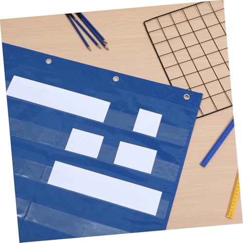 Poche suspendue transparente bleue DIKACA en polyester pour rangement mural