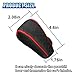 DUSCOKE Leather Car Gear Shift Knob Cover, Anti-Slip Breathable Car Shifter Lever Cover, Automatic Shift Knob Handle Protector, Universal Auto Interior Decorative Accessory for Sedan, SUV (Black/Red)