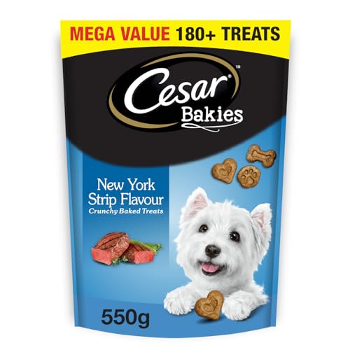 CESAR BAKIES Dog Treats, For Small Breed Adult Dogs, New York Strip Flavour, Crunchy Texture, Fun Shapes, 550g Resealable Pouch image 4