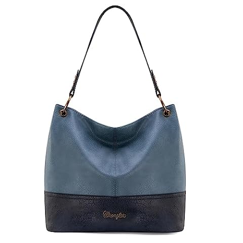 Wrangler torebki hobo dla kobiet wegańska skóra górny uchwyt torebki na ramię i torebki, Dżinsy dwukolorowe, M
