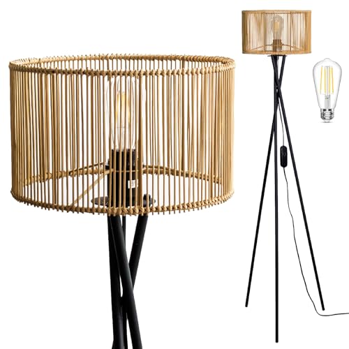Lámpara de pie LED aesthetic para salón y despacho con estilo vintage