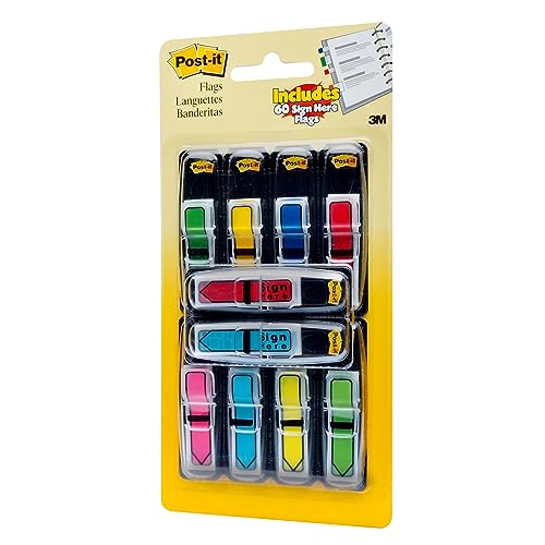 Post-it Flags Arrow 1/2" Page Flags, Eight Assorted Colors, 250/Pack (684VAD2)
