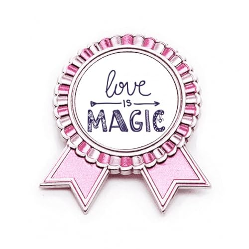Broche rose magique message positif en métal taille M pour rayonner de bonheur