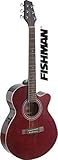Stagg SA40MJCFI-TR Cutaway Acoustic-Electric Mini Jumbo Concert Guitar - Transparent Red