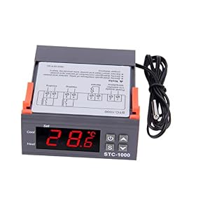 Senbeeda Contrôleur de température AC 110V-220V, Thermostat Numérique Tout Usage STC-1000 avec NTC Sonde de Capteur de Température, Centigrade Regulateur de Temperature, Chaleur/Refroidissement