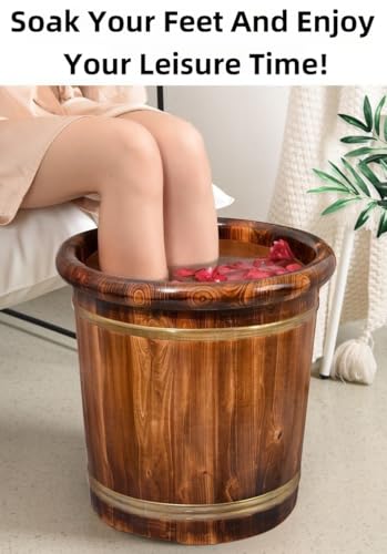 Tina de madera sólida para pies Wcxixo miniatura 3