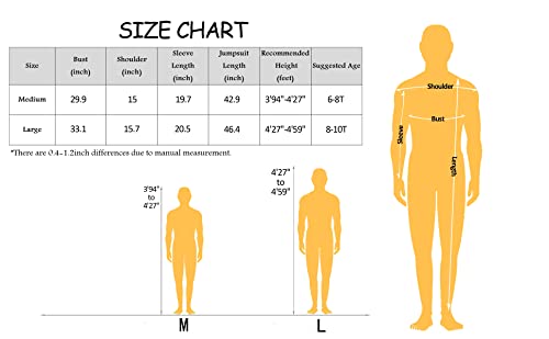 Firecos Halloween Horror Killer Cosplay Jumpsuit Coveralls Costume Props Halloween Costume With Mask For Kids Boys(M) #TOP2