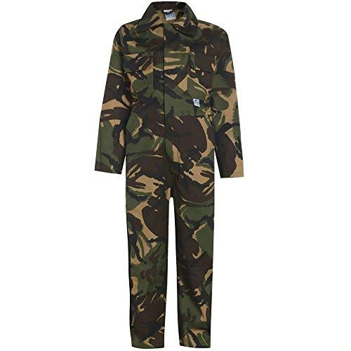 Army And Workwear Colore: Verde Bosco CAMO Mimetico | Taglia: Taglia 32-11-12 Anni - Petto 81,3 cm | Uso: Tuta Unisex Boiler Suit Verniciatura Blue Castle Tar
