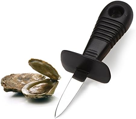 Shuck The Oyster | Heavy Duty Super Sharp Stainless Steel and ABS Seafood Knife to Easily Open Oysters Clamp Shell | Ergonomic Anti-Slip Grip Handle Design | Dishwasher Safe Series | Vibrant Black