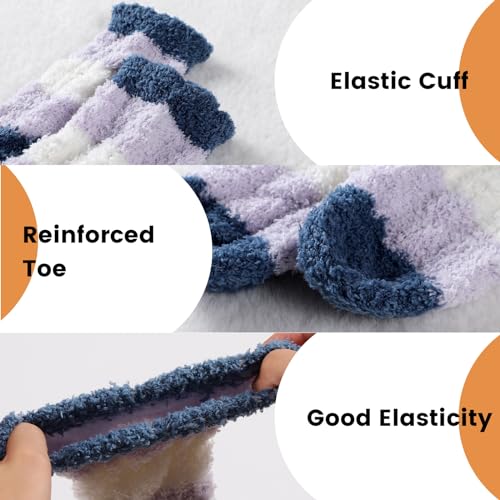 fauson Fuzzy Socks for Women, 5 Pairs Fluffy Cozy Winter Socks for Women4