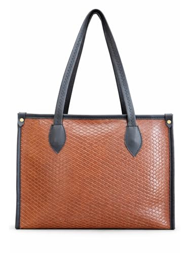 Image of KEALIN Women Stylish Cream Tote Bag with Double Chain Handles | Large Capacity Shoulder Handbag | PU Leather Office, Shopping & Travel Handbag for Women & Girls
