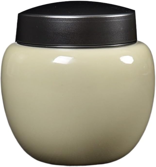 SONGCHAO Sugar Jar Celadon Tea can, Ceramic Sealed, Portable Travel Storage, Home Box Tea Canister(A)