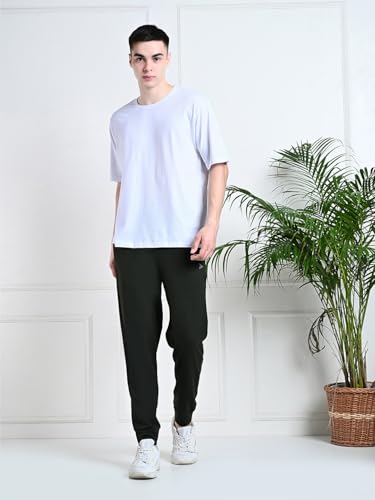Image of FITINC Soft Cotton Joggers for Men | Regular Fit Summer Jogger for Gym, Running, Walking, Training with Zipper Pockets & Cuffed Ankles for Casual Outings
