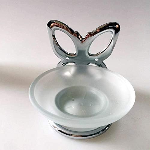 Aluminum Soap Dish Single Dish Chrome Bathroom Glass Soap Dish Wall Hanging Bathroom Soap Basket Soap Dish Holder for Bathroom Shower Soap