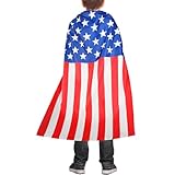 July 4th Independence Day Cape Costume USA Flag Cloak for Girl boy
