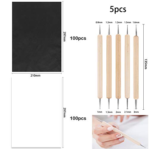 Papier transfert carbone noir haute précision avec 100 feuilles calque - 2