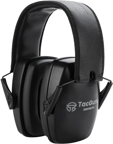 TacGuru SHOTMUFFS A Lite – Passive Shooting Ear Protection Earmuffs, NRR 25 dB, Gun Range Hearing Protection for Shooters, Black