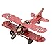 HERCHR Vintage Flugzeug Dekor, Metall Flugzeug Modell Vintage Flugzeug Retro Flugzeug Flugzeug Modell Flugzeug Deko Blech Flugzeug Doppeldecker Rote, 21,3 cm/8,4 Zoll(Rot)
