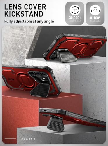 Image of i-Blason Armorbox for Samsung Galaxy S24 Case with Camera Cover [S Pen & Wireless Charging Compatible], Full-Body Rugged Bumper Case with Built-in Screen Protector [Support Fingerprint ID] (Ruddy)
