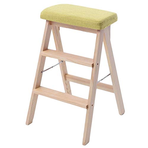 Marchepieds escamotables Escabeau Cuisine Pas en Bois Échelle Ménage en Trois Étapes Échelle Pliante Polyvalent Usage Double Escalade Escalier Tabouret (Color : A) Cover