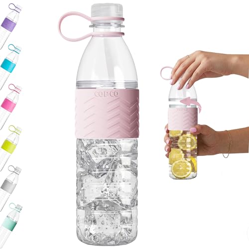 Copco Hydra 20 oz Water Bottle with Carrying Loop – Leak Proof, BPA Free Tritan, Dishwasher Safe, Twist-Open Body, Non-Slip Silicone Grip, Perfect for Gym, Travel & Daily Use (Pink)