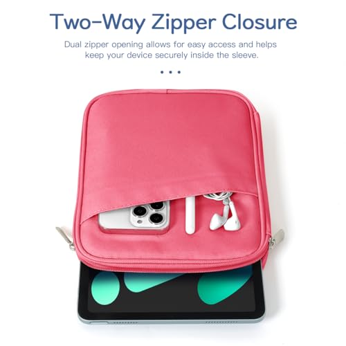 Image of Dadanism 8-9 Inch Tablet Sleeve Bag Carrying Case for iPad mini 7th /6th 8.3 inch, iPad mini 7.9 inch, Galaxy Tab A7 Lite /A9 8.7 inch, Remarkable Paper Pro Move 7.3 inch 2025, Tab M8 8 inch, Tab M9 9 inch, Watermelon Pink