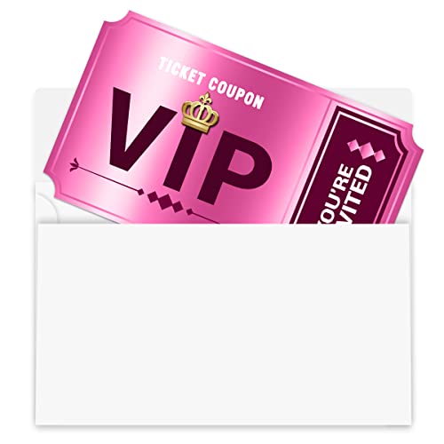 20 Double-Sided Design Birthday Party Invitations With Envelopes，Movie Vip Party Invitations, Baby Shower Party Invites Supplies Favors（Rose Red） #TOP3