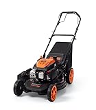 Ezasin 21' Self-Propelled Gas Lawn Mower, 170cc 4-Stroke Engine, 7-Position Cutting Height, 3-in-1 Versatile Mulching Bagging Discharging, 1.9 Bushels Large Grass Collector