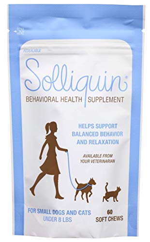 Solliquin Behavior Supplement for Dogs & Cats to Help Promote and Maintain Healthy Calm and Relaxed Behavior, 60 ct Soft Chews