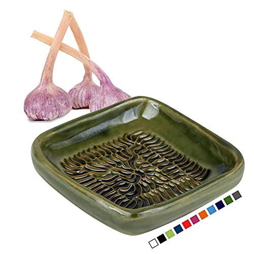 ANCKERAMIC® ORIGINAL Knoblauch Ingwer Muskat Keramikreibe aus FINNLAND-Olivgrün